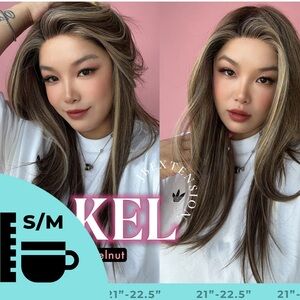 JB EXTENSIONS KEL HAZELNUT WITH  TAGS, SNOWFLAKE LACE